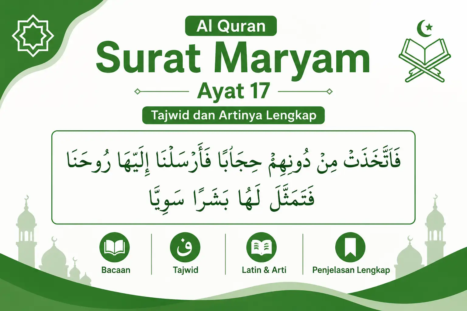 Al Quran Surat Maryam Ayat 17 Tajwid, Bacaan, Latin, dan Artinya