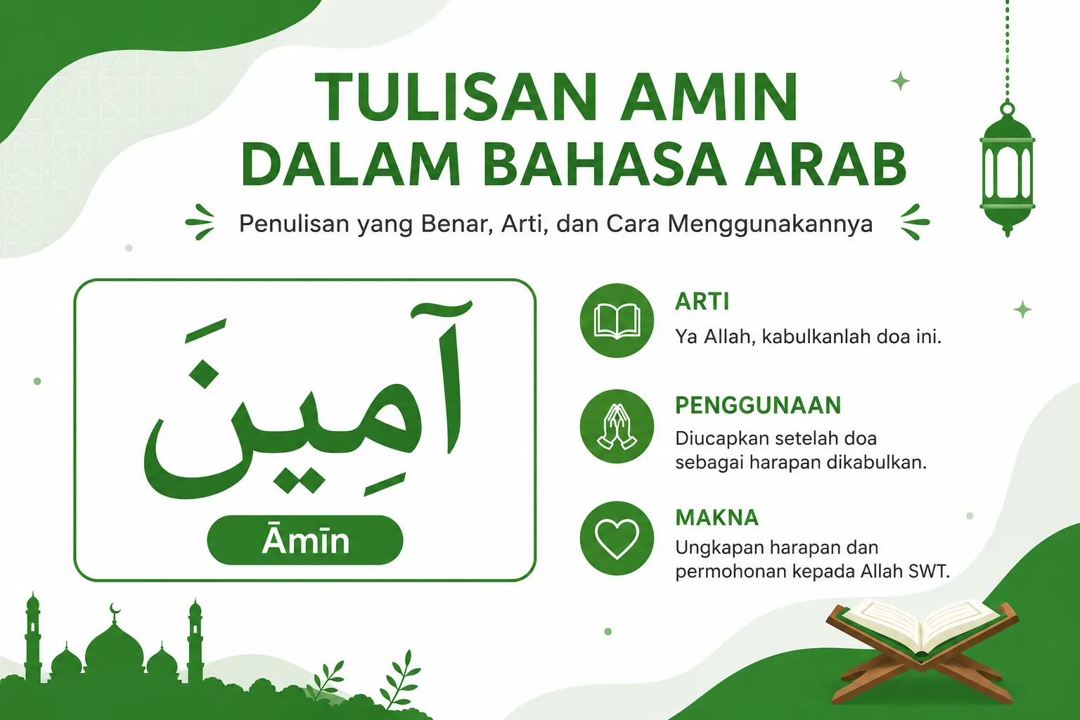 Inilah Tulisan Amin dalam Bahasa Arab