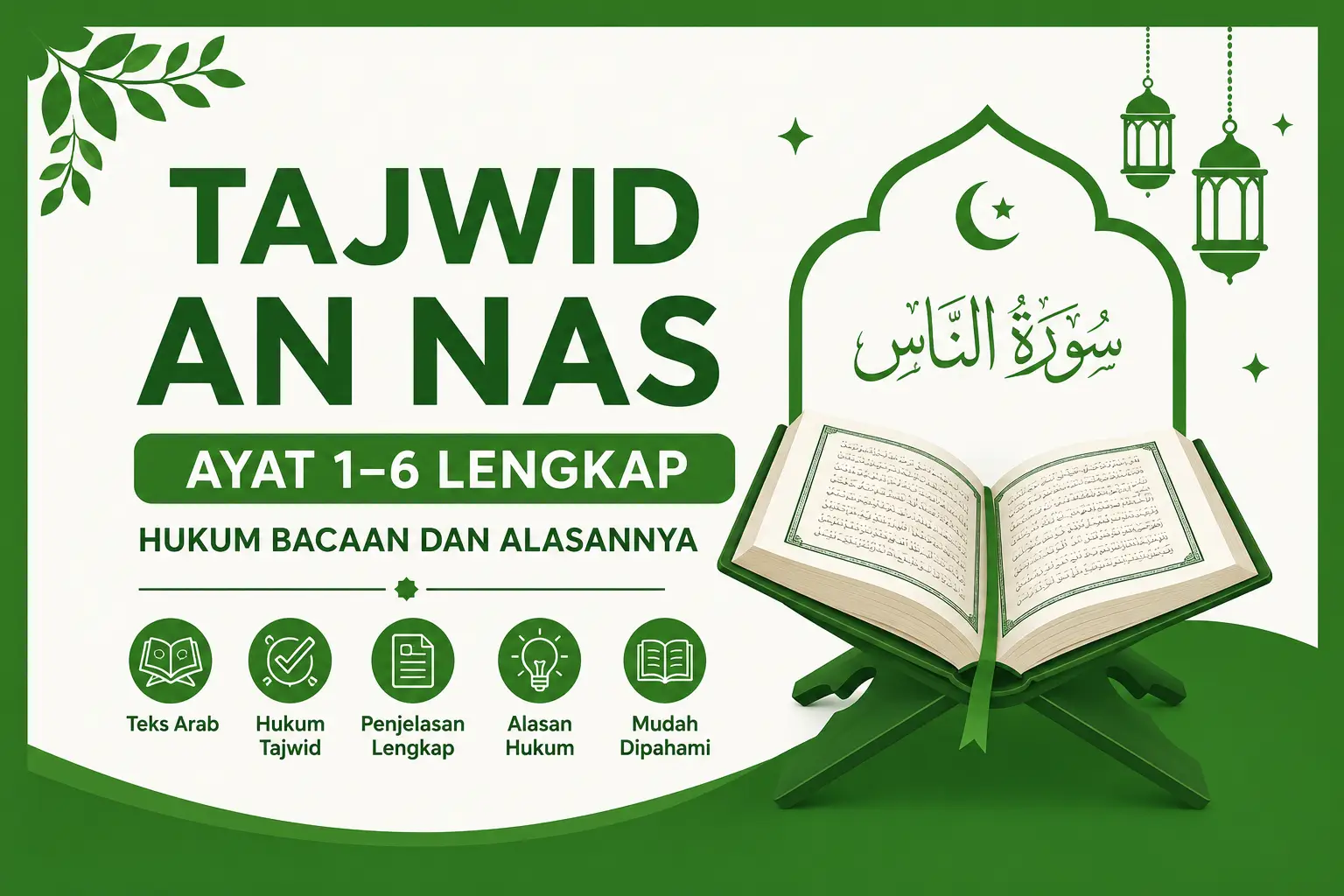 Tajwid An Nas Lengkap Ayat 1–6 Beserta Alasannya