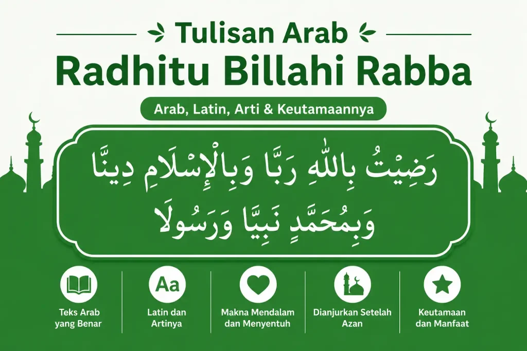 Tulisan Arab Radhitu Billahi Rabba