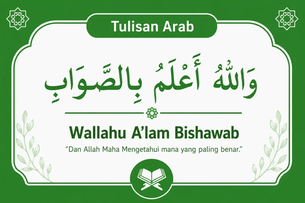 Tulisan Arab Wallahu A'lam Bishawab